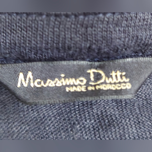 MASSIMO Dutti  tunic/sweater in midnight navy  with belt Size S - Picture 4 of 5